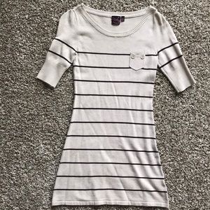 Take Out Cream and Black Striped Dress